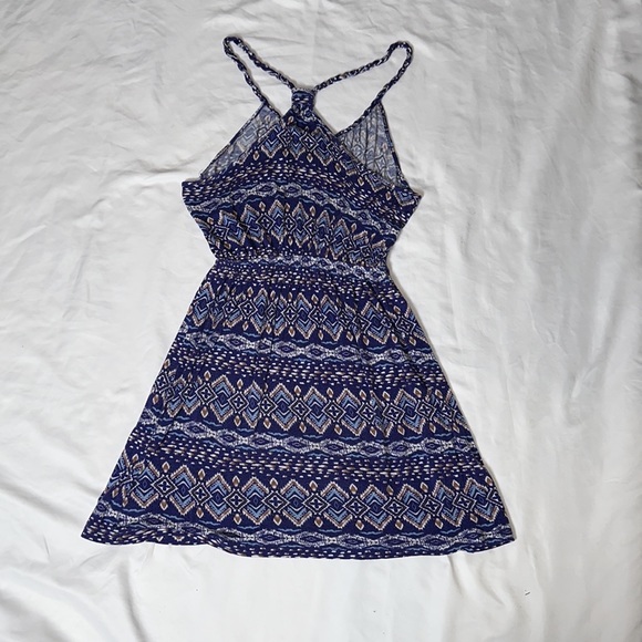 3/10$ Blue bohemian printed elastic waist summer dress - Picture 2 of 7